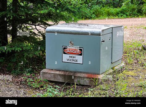 high voltage grey electric box in backyard|electrical box safety.